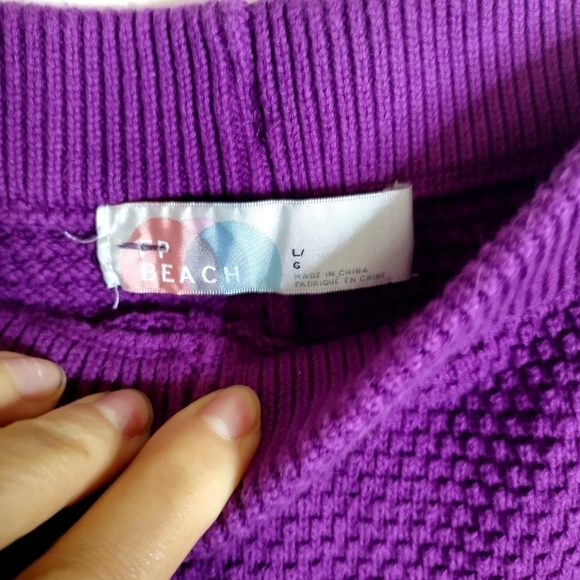 Free People Beach Hailee Knit Pull On Pants Purple Sz L - Picture 5 of 10
